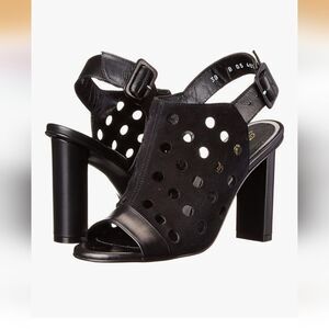 Robert Clergerie Lioro Suede and Leather Heels